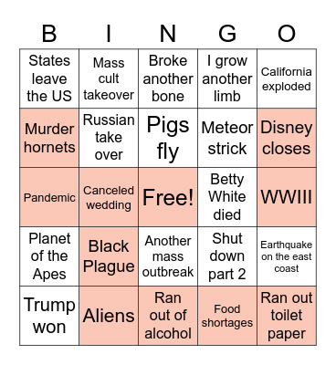 2020 Bingo Card