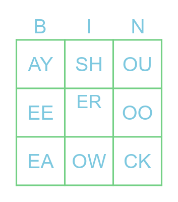PHONICS - UNIT 10 Bingo Card
