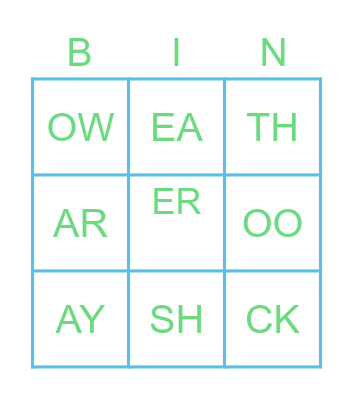 PHONICS - UNIT 10 Bingo Card