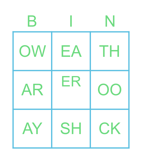 PHONICS - UNIT 10 Bingo Card