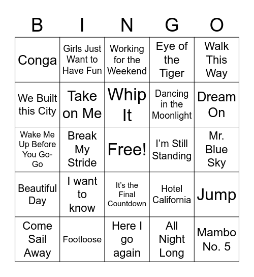 SLED Happy Hour Bingo Card