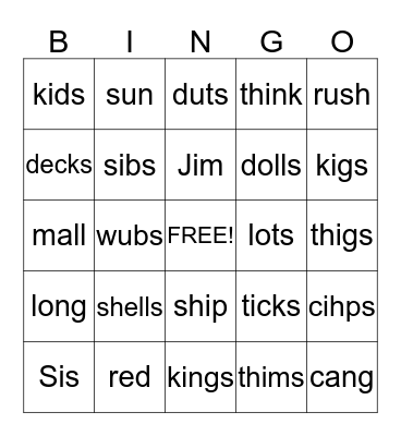 Wilson  Bingo Card