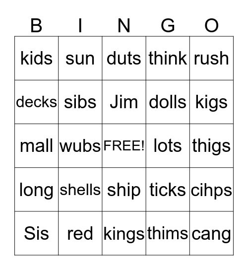 Wilson  Bingo Card