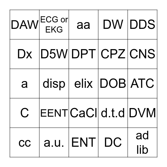 Bingo Card