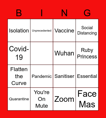 Covid Bingo Card