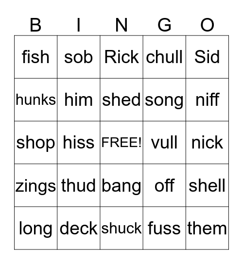 Wilson  Bingo Card