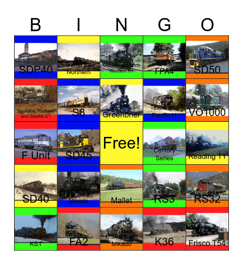 Trainz Forge Upcoming Projects Bingo Card