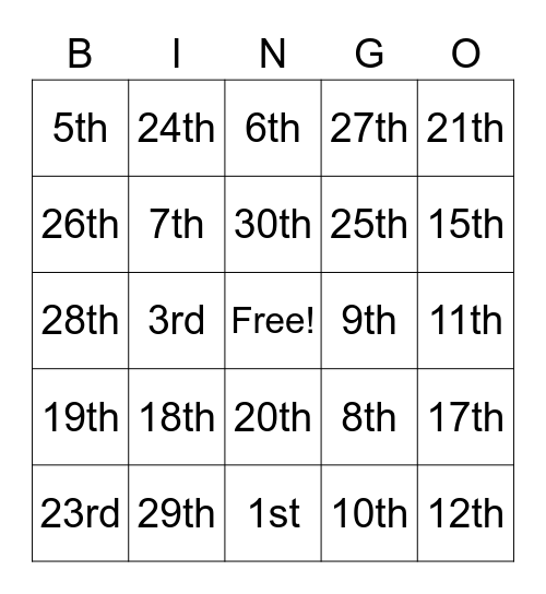 When is the School Festival? Bingo Card