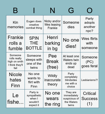 Red Tide................. Bingo Card