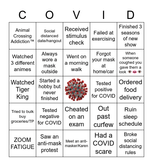 2020 BINGOGOGOGO Bingo Card