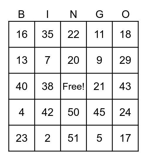 DLAF Year-End Bingo Card