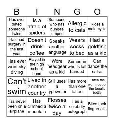 Christmas Party Bingo Card