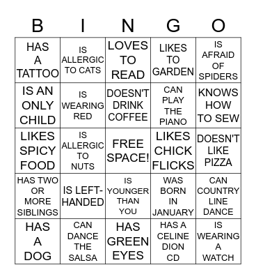 All Staff Meeting Ice Breaker BINGO Card