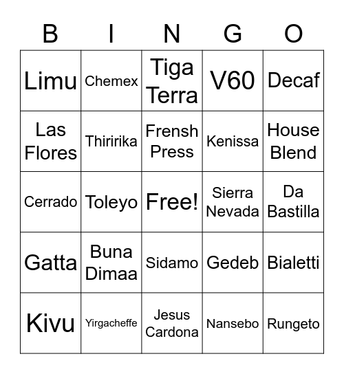 Remote Team Event Bingo Card