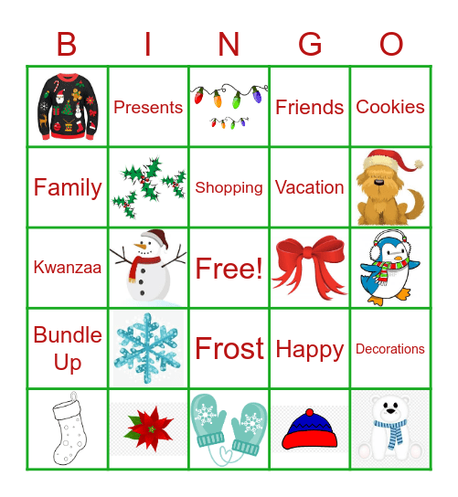 Winter Wonderland Bingo Card