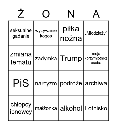 SEMINARIUM BINGO Card