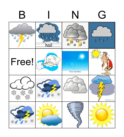 Weather Bingo Card