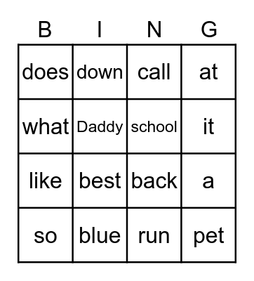 Fun at Home Bingo Card