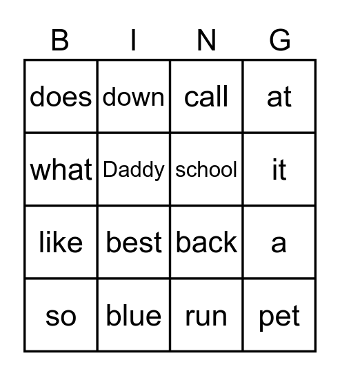 Fun at Home Bingo Card