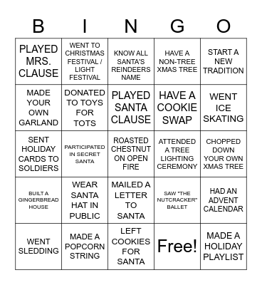 WINTER EDITION / HOLIDAY THEME 2 Bingo Card