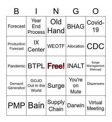 INALT BINGO Card