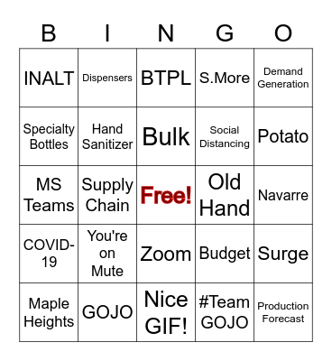 INALT BINGO Card