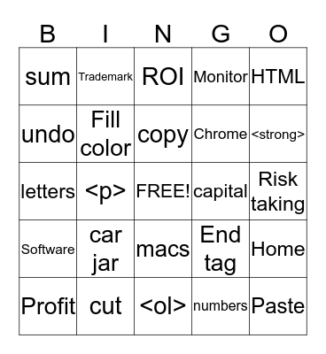 Comp lit. final  Bingo Card