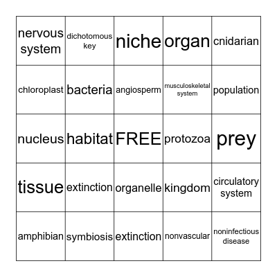2nd 9-Weeks Exam Review Bingo Card