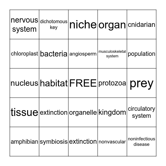 2nd 9-Weeks Exam Review Bingo Card