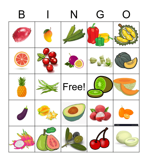 Fruit Salad Bingo Card