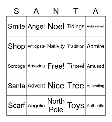 Christmas Bingo Card