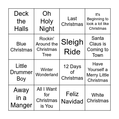 Holiday Bingo Card