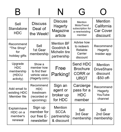 HSC Team Laura BINGO Card