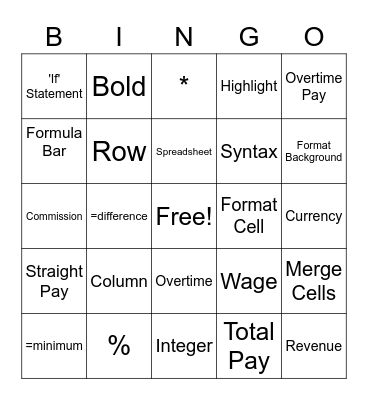 Excel Bingo Card