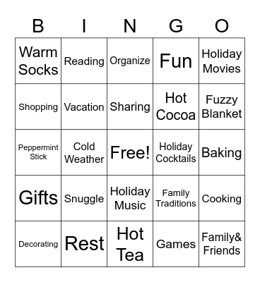 'Tis The Season Bingo Card