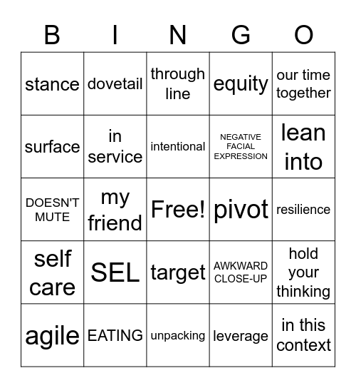 ZOOM LINGO BINGO Card