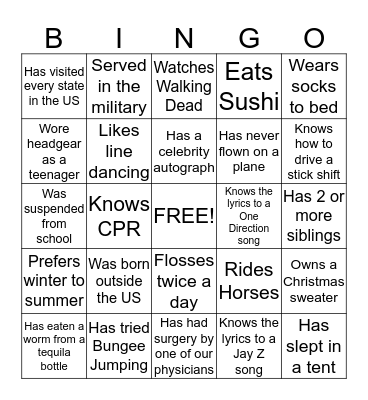 CNSA Bingo Card