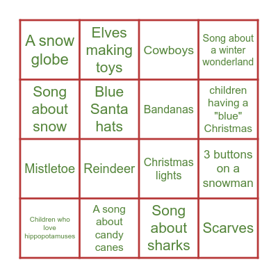 Christmas Sing-along Bingo! Bingo Card