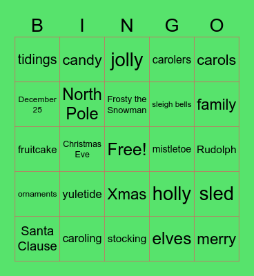 GRS CHRISTMAS BINGO Card