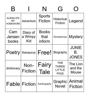 Genre Bingo Card