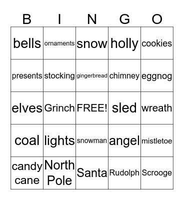 Christmas   Bingo Card
