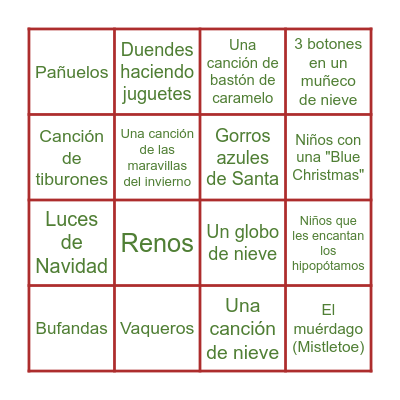 Bingo de Cantos de Navidad Bingo Card
