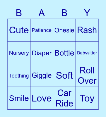 Baby Bingo Card