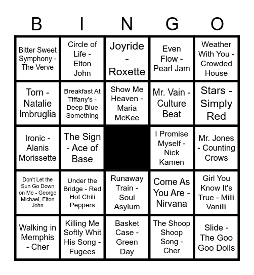 JCI Volcke Rack Jaren 90 Bingo Card