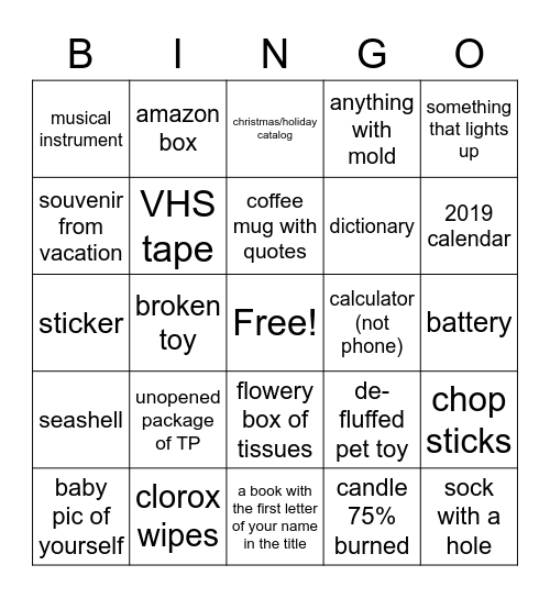 OCCDA Bingo FUN Bingo Card