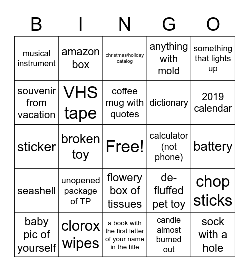 OCCDA Scavenger Hunt Bingo Card