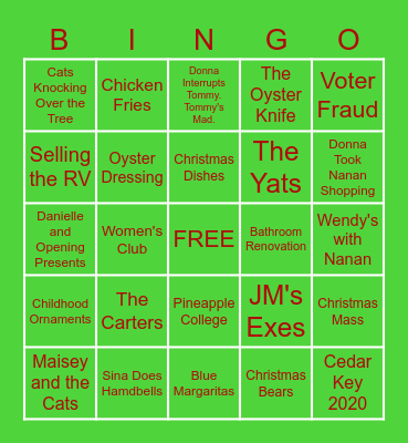Boudreaux Bingo Card
