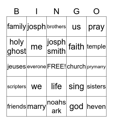 example / leaders  page / church bingo Card