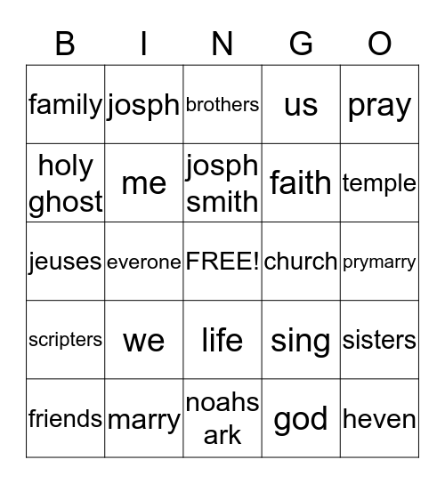 example / leaders  page / church bingo Card