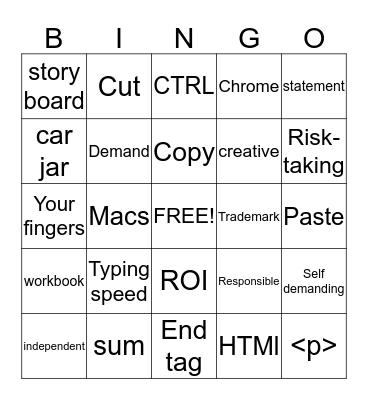 Computer Lit Final Review Bingo Card